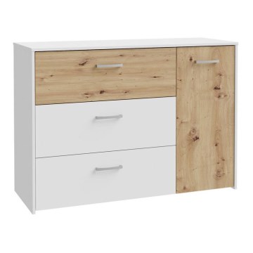 Komode ar atvilktnēm URO Artisan ozols/ balts