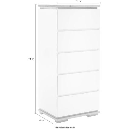 Komode ARVI balta/ozola