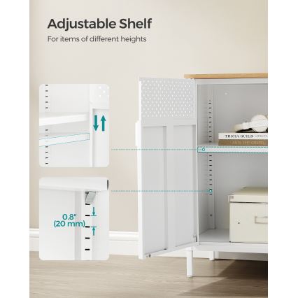 Komode FIRA 80x40 cm balta/ozola