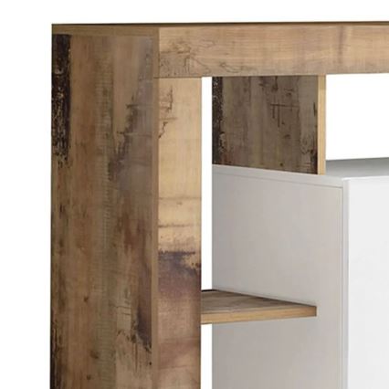 Komode LENOR balta/brūna