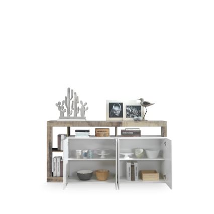 Komode LENOR balta/brūna