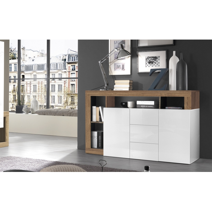 Komode LENOR balta/ozols