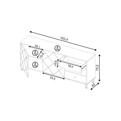 Komode SULA artisan ozols/balta
