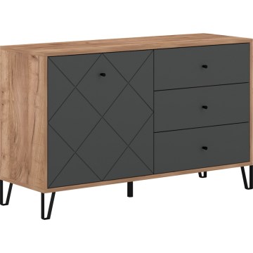 Komode SULA craft ozols/melna