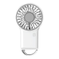 Kompakts uzlādējams kabatas ventilators, 3 W/5 V, 300 mAh, balts