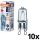 Komplekts 10x HALOPIN G9 cepeškrāsns halogēna spuldzes, 40 W, 230 V, 2700 K - Osram