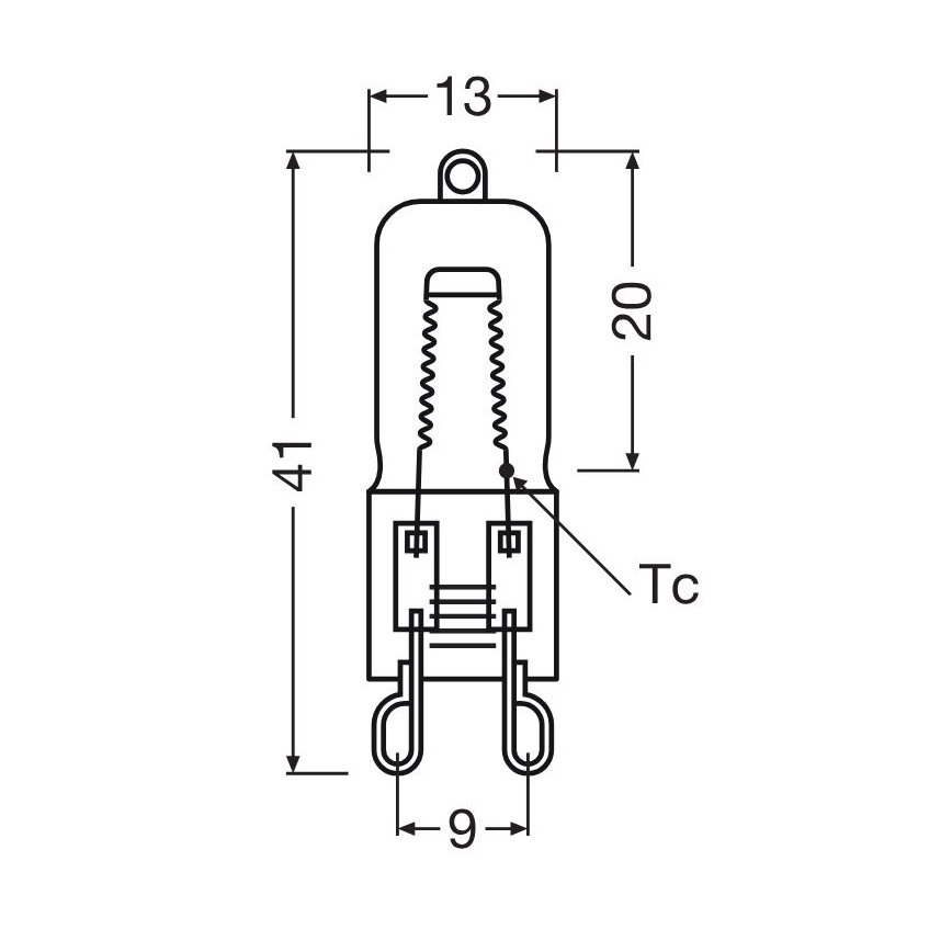 Komplekts 10x HALOPIN G9 cepeškrāsns halogēna spuldzes, 40 W, 230 V, 2700 K - Osram