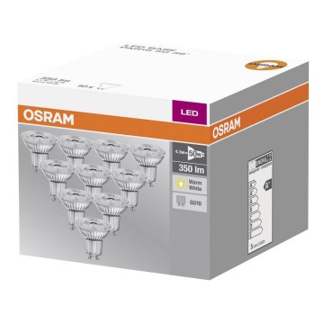 KOMPLEKTS 10x LED Spuldze GU10/4,3W/230V 2700K - Osram
