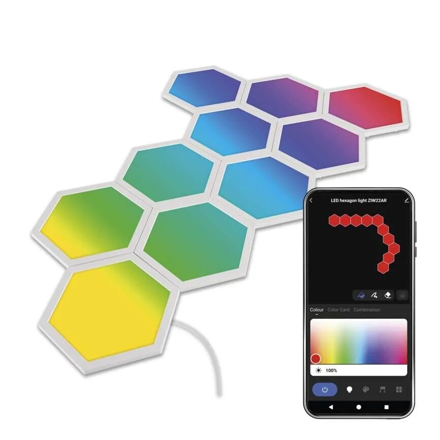 KOMPLEKTS 10x RGBIC Aptumšojams panelis LED/1,9W/230V Wi-Fi Tuya