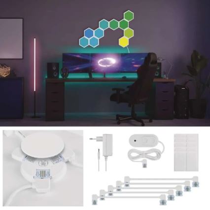 KOMPLEKTS 10x RGBIC Aptumšojams panelis LED/1,9W/230V Wi-Fi Tuya