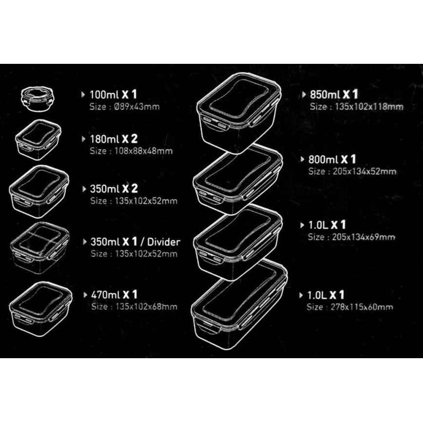 Komplekts 11 gab. pārtikas uzglabāšanas konteineru LOCK