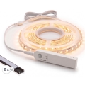 Komplekts 1x LED sloksne ar kustības sensoru FLEX LED/3,6W/4xAA 2 m + 2x 1 m iebūvējamie profili, melns/balts