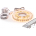 KOMPLEKTS: 1x LED sloksne MYLIVING LIGHTSTRIP LED/22W/230V, 5 m + 5x iebūvējami profili 1 m, sudraba/balta