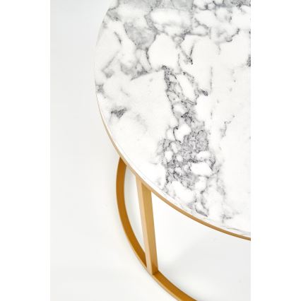 Komplekts (2 gab.) PACILA konferenču galdiņi, marmora dekors/zelta