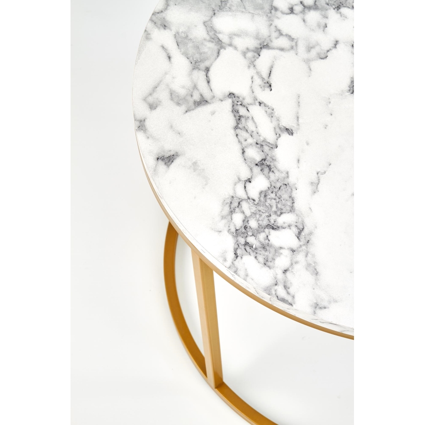 Komplekts (2 gab.) PACILA konferenču galdiņi, marmora dekors/zelta