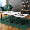 Komplekts (2 gab.) žurnālgalds DUAL 76x76/66x66 cm melns/balts
