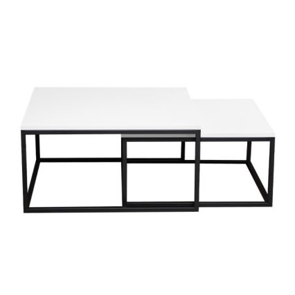 Komplekts (2 gab.) žurnālgalds DUAL 76x76/66x66 cm melns/balts