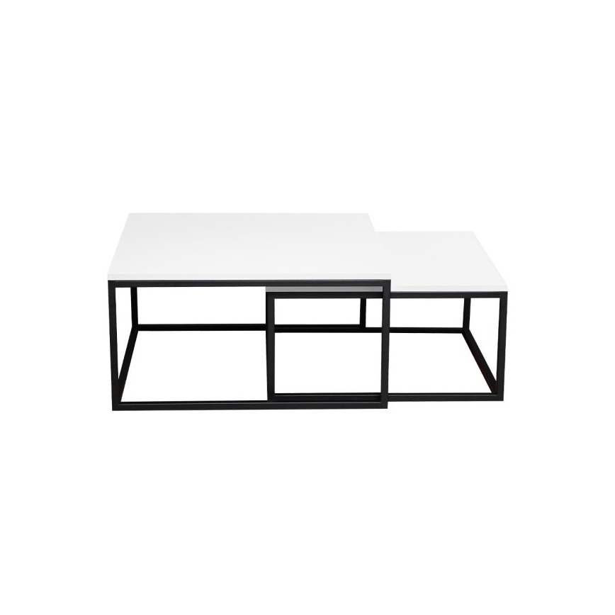 Komplekts (2 gab.) žurnālgalds DUAL 76x76/66x66 cm melns/balts
