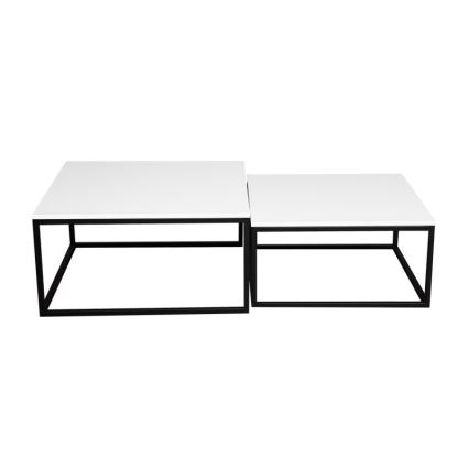 Komplekts (2 gab.) žurnālgalds DUAL 76x76/66x66 cm melns/balts