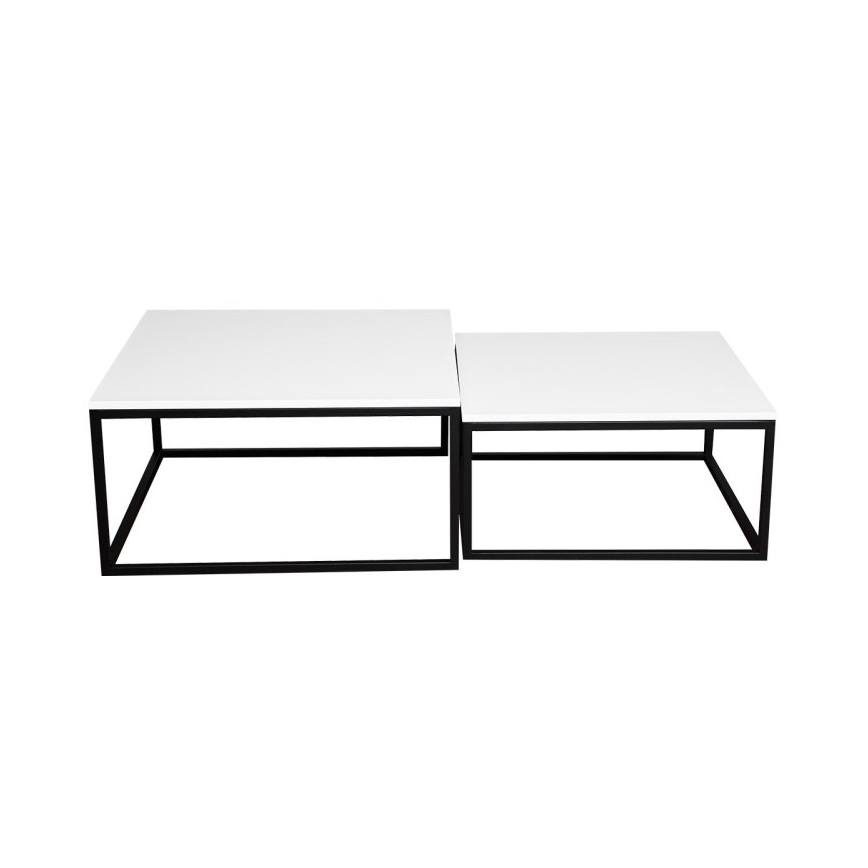 Komplekts (2 gab.) žurnālgalds DUAL 76x76/66x66 cm melns/balts