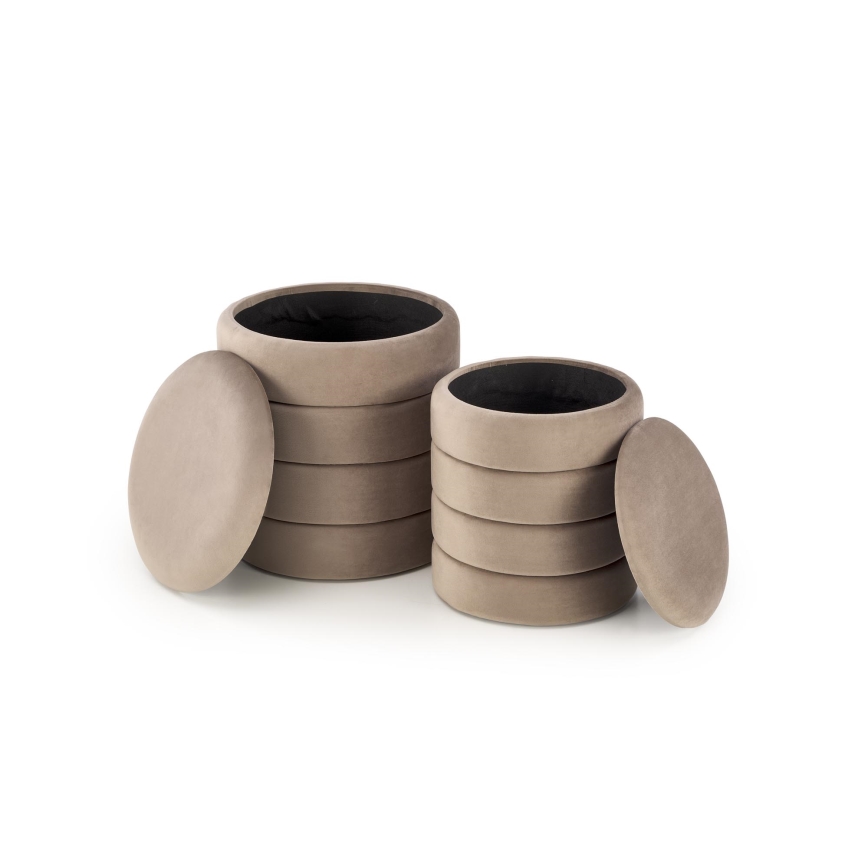 Komplekts: 2 pufi PAX, Ø 33/40 cm, taupe