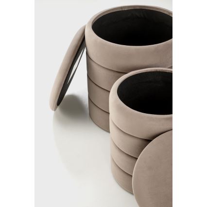 Komplekts: 2 pufi PAX, Ø 33/40 cm, taupe