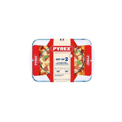 Komplekts: 2 PYREX cepamtrauki, 3,7/2,2 l