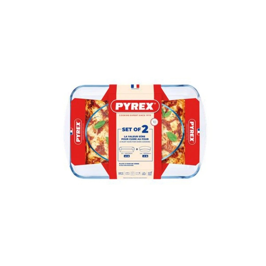 Komplekts: 2 PYREX cepamtrauki, 3,7/2,2 l