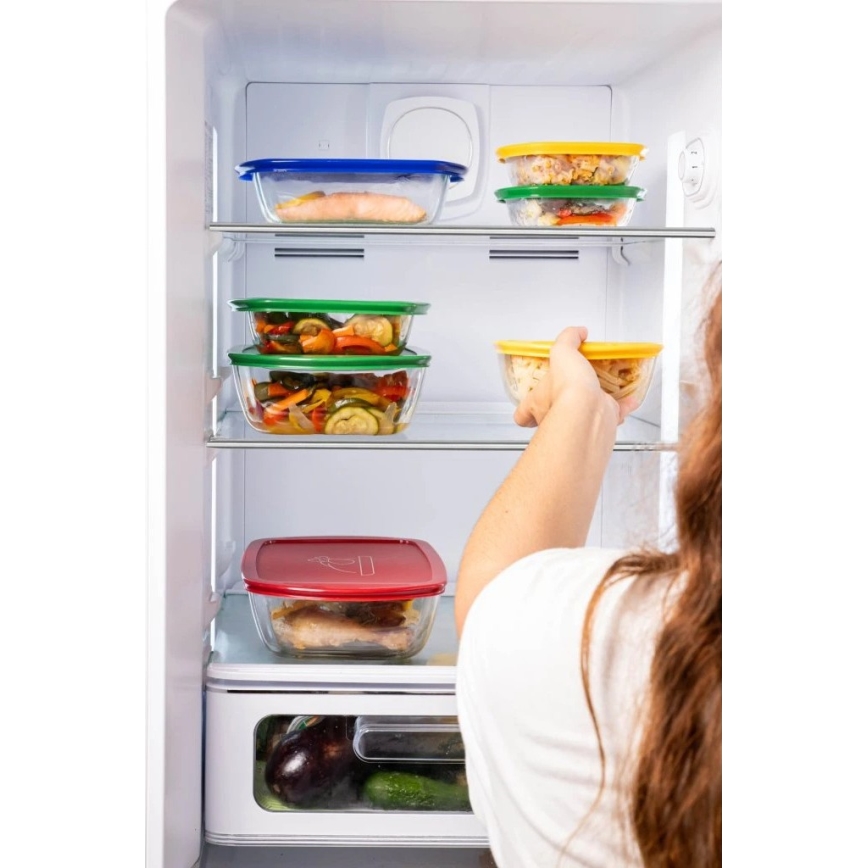 Komplekts 2 x PYREX stikla pārtikas trauki, 1,2/2,5 l