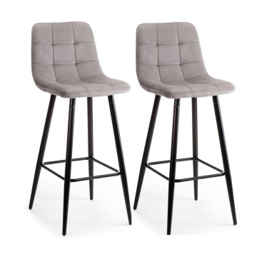 KOMPLEKTS 2x Augstais krēsls HOKER 105x44 cm pelēks