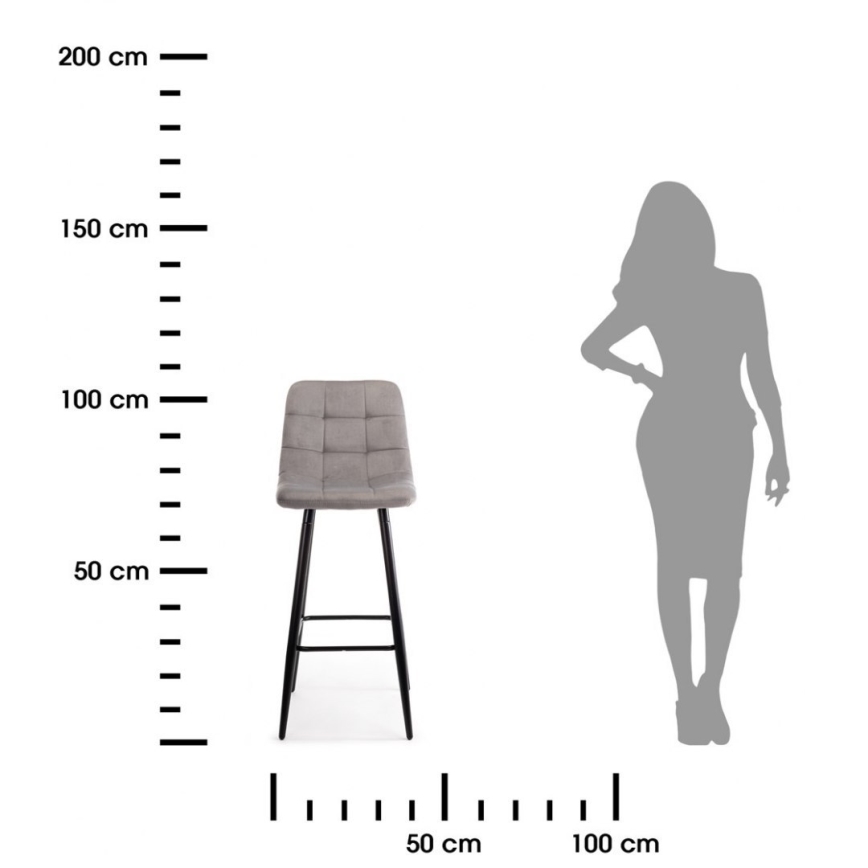 KOMPLEKTS 2x Augstais krēsls HOKER 105x44 cm pelēks