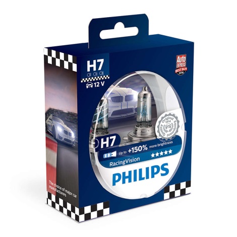 KOMPLEKTS 2x Auto spuldze Philips RACINGVISION 12972RVS2 H7 PX26d/55W/12V 3500K
