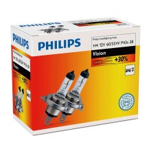 KOMPLEKTS 2x Auto spuldze Philips VISION 12342PRC2 H4 P43t-38/60W/55W/12V