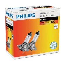 KOMPLEKTS 2x Auto spuldze Philips VISION 12972PRC2 H7 PX26d/55W/12V 3200K