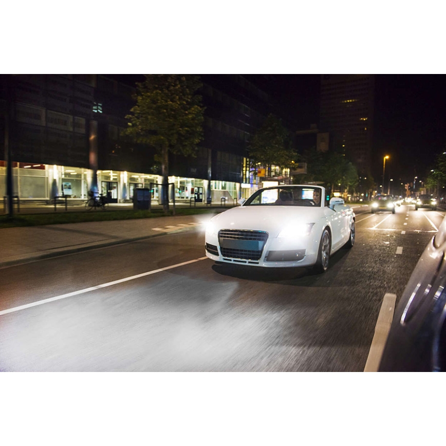 KOMPLEKTS 2x Auto spuldze Philips WHITEVISION 12972WHVSM H7 PX26d/55W/12V 3700K + 2 pozīciju spuldzes