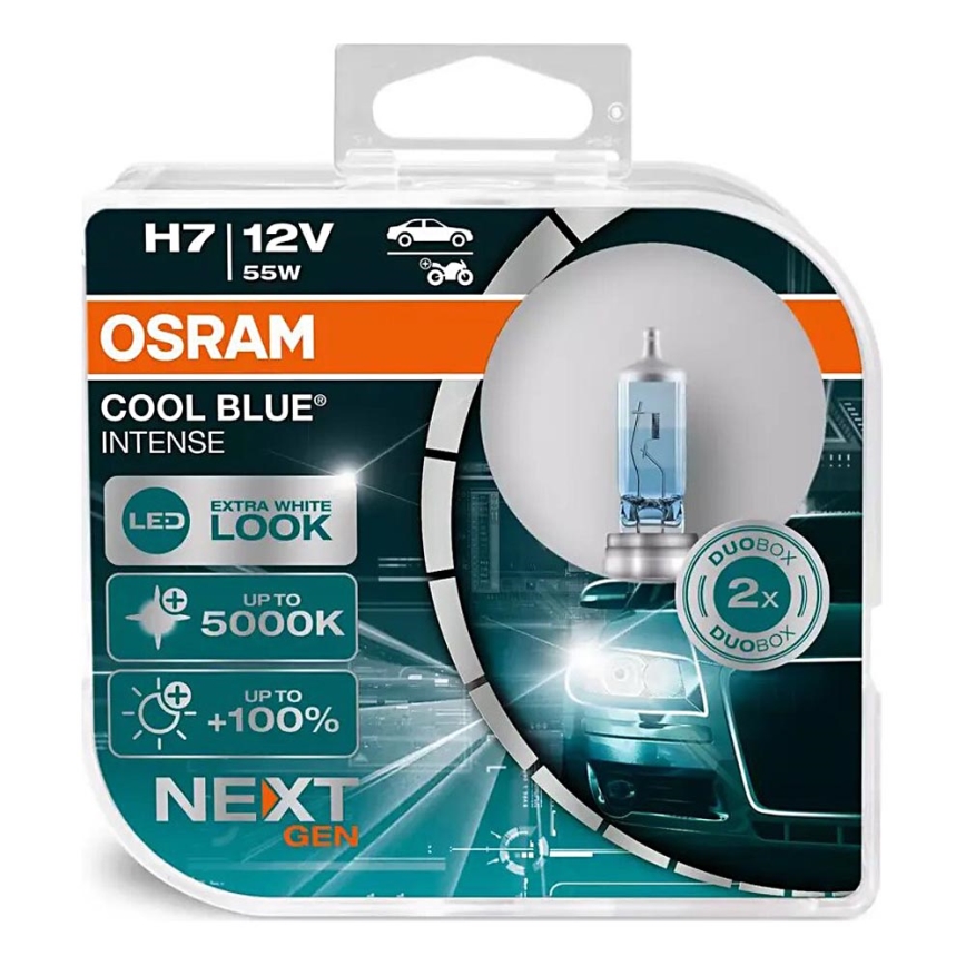 KOMPLEKTS 2x Auto spuldzes COOL ZILA H7 PX26d/55W/12V 5000K - Osram