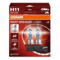 KOMPLEKTS 2x Auto spuldzes NIGHT BREAKER H11 PGJ19-2/55W/12V - Osram