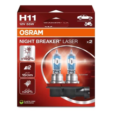 KOMPLEKTS 2x Auto spuldzes NIGHT BREAKER H11 PGJ19-2/55W/12V - Osram