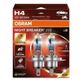 KOMPLEKTS 2x Auto spuldzes NIGHT BREAKER H4 P43t/60/55W/12V - Osram