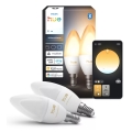Komplekts 2x dimmējama LED spuldze Philips Hue WHITE AMBIANCE B39 E14/3,7W/230V 1000-20000K