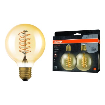Komplekts 2x dimmējamas LED spuldzes VINTAGE FILAMENT E27/4,8W/230V 2200K - Osram