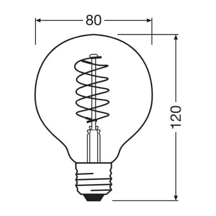 Komplekts 2x dimmējamas LED spuldzes VINTAGE FILAMENT E27/4,8W/230V 2200K - Osram