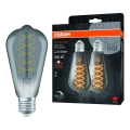 Komplekts 2x dimmējamas LED spuldzes VINTAGE FILAMENT E27/7,8W/230V 1800K - Osram