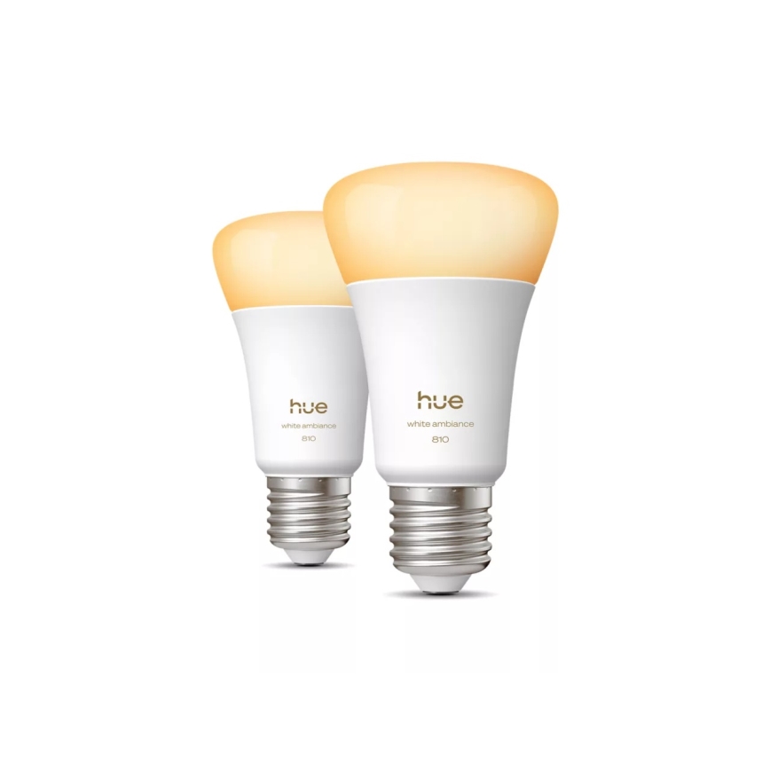 Komplekts 2x LED regulējamas spuldzes Philips Hue WHITE AMBIANCE E27/6W/230V 1000-20000K