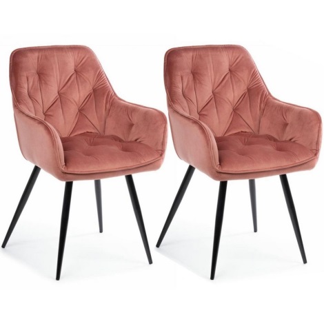 KOMPLEKTS 2x Ēdamistabas krēsls HANA rozā