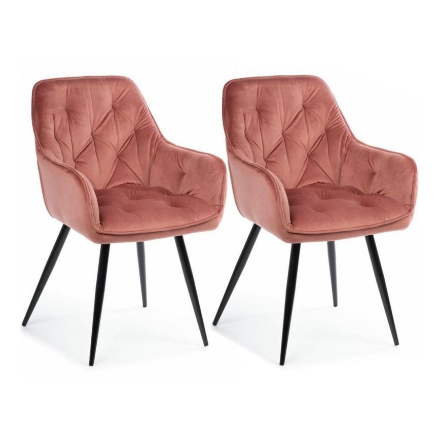 KOMPLEKTS 2x Ēdamistabas krēsls HANA rozā
