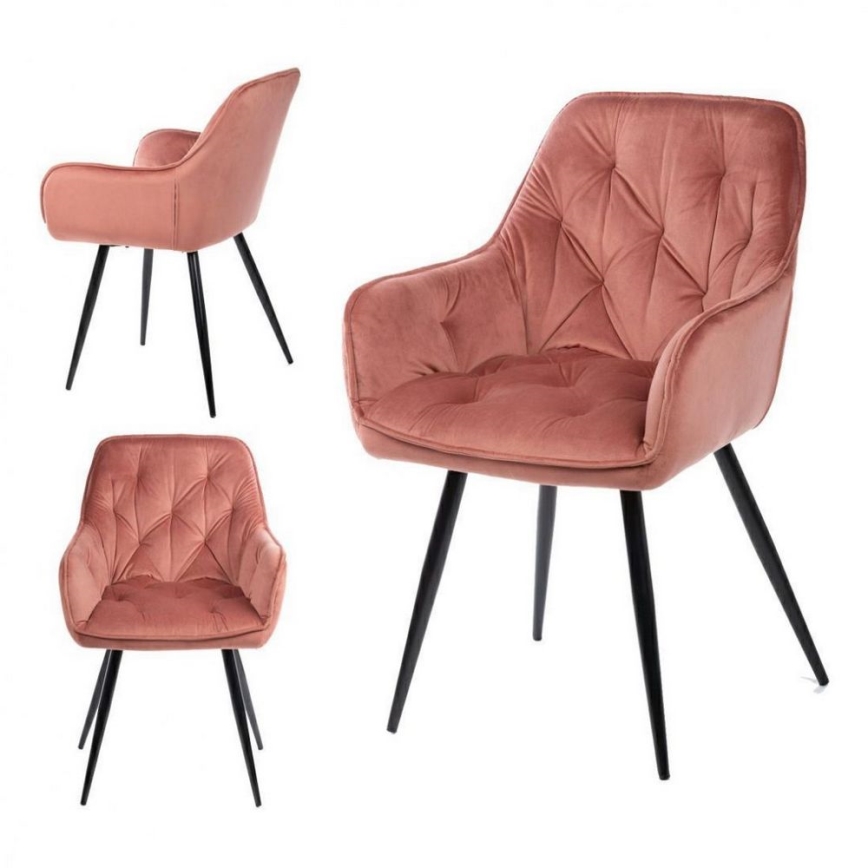 KOMPLEKTS 2x Ēdamistabas krēsls HANA rozā