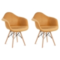 KOMPLEKTS 2x Ēdamistabas krēsls NEREA 80x60,5 cm dzeltena/dižskābardis