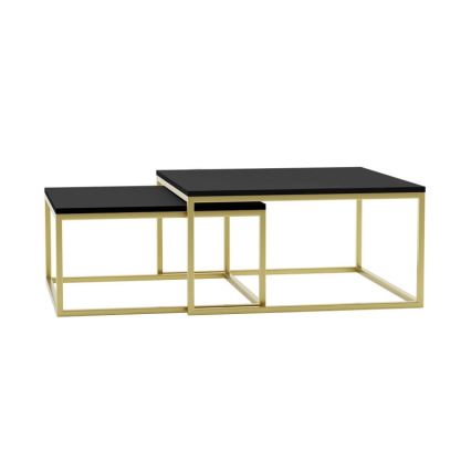 KOMPLEKTS 2x Kafijas galdiņš DUAL melna/zelta