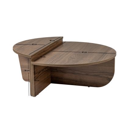KOMPLEKTS 2x Kafijas galdiņš ORION rieksts